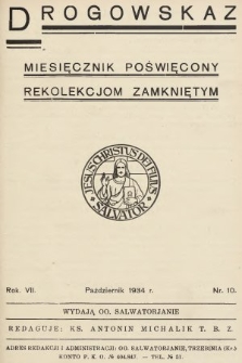 Drogowskaz : miesięcznik poświęcony rekolekcjom zamkniętym. 1934, nr 10