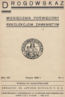 Drogowskaz : miesięcznik poświęcony rekolekcjom zamkniętym. 1935, nr 1