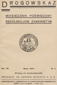 Drogowskaz : miesięcznik poświęcony rekolekcjom zamkniętym. 1935, nr 3