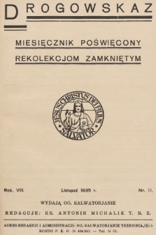 Drogowskaz : miesięcznik poświęcony rekolekcjom zamkniętym. 1935, nr 11