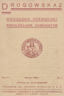 Drogowskaz : miesięcznik poświęcony rekolekcjom zamkniętym. 1936, nr 1