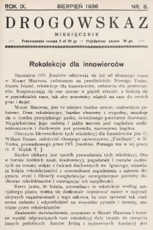 Drogowskaz : miesięcznik poświęcony rekolekcjom zamkniętym. 1936, nr 8