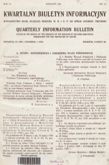 Kwartalny Biuletyn Informacyjny = Quarterly Information Bulletin. R.6, 1936, kwartał czwarty 1935 i kwartał pierwszy 1936, nr 1/2