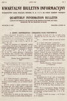 Kwartalny Biuletyn Informacyjny = Quarterly Information Bulletin. R.6, 1936, kwartał drugi 1936, nr 3