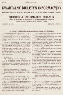 Kwartalny Biuletyn Informacyjny = Quarterly Information Bulletin. R.6, 1936, kwartał trzeci 1936, nr 4