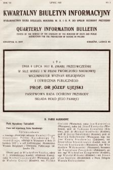 Kwartalny Biuletyn Informacyjny = Quarterly Information Bulletin. R.7, 1937, kwartał drugi 1937, nr 3