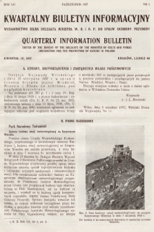 Kwartalny Biuletyn Informacyjny = Quarterly Information Bulletin. R.7, 1937, kwartał trzeci 1937, nr 4