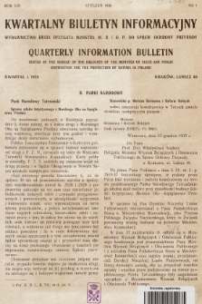Kwartalny Biuletyn Informacyjny = Quarterly Information Bulletin. R.8, 1938, kwartał pierwszy 1938, nr 1