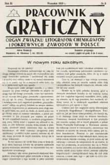 Pracownik Graficzny : organ Związku Litografów, Chemigrafów i Pokrewnych Zawodów w Polsce. 1930, nr 9