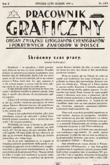 Pracownik Graficzny : organ Związku Litografów, Chemigrafów i Pokrewnych Zawodów w Polsce. 1937, nr 1-3