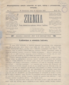 Ziemia : pismo ekonomiczno-społeczne, rolnicze i handlowe. 1897, nr 1