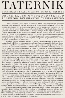 Taternik : organ Klubu Wysokogórskiego Polskiego Towarzystwa Tatrzańskiego. R. 20, 1936, nr 5