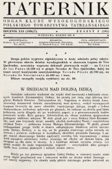 Taternik : organ Klubu Wysokogórskiego Polskiego Towarzystwa Tatrzańskiego. R. 21, 1937, nr 3