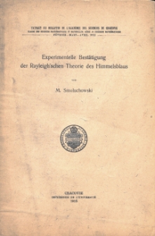 Experimentelle Bestätigung der Rayleigh'schen Theorie des Himmelsblaus