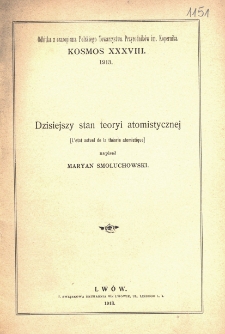 Dzisiejszy stan teoryi atomistycznej (L'etat actuel de la théorie atomistique)