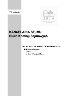 Pełny Zapis Przebiegu Posiedzenia Komisji Zdrowia (Nr 24) z dnia 23 maja 2012 r.