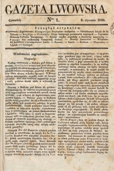 Gazeta Lwowska. 1840, nr 1