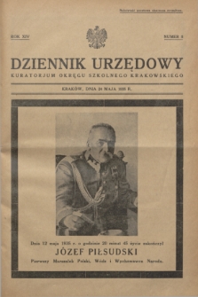 Dziennik Urzędowy Kuratorjum Okręgu Szkolnego Krakowskiego. R.14, nr 5 (24 maja 1935)