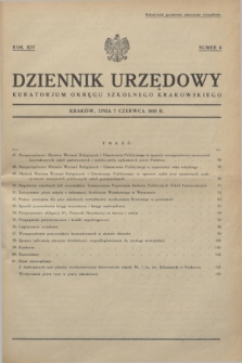 Dziennik Urzędowy Kuratorjum Okręgu Szkolnego Krakowskiego. R.14, nr 6 (7 czerwca 1935)