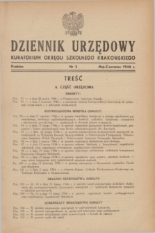 Dziennik Urzędowy Kuratorjum Okręgu Szkolnego Krakowskiego. 1946, nr 3 (maj-czerwiec)
