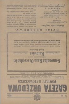 Gazeta Urzędowa Powiatu Katowickiego. 1929, nr 6 (9 lutego)
