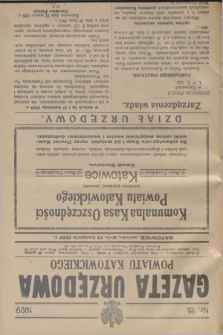 Gazeta Urzędowa Powiatu Katowickiego. 1929, nr 15 (13 kwietnia)