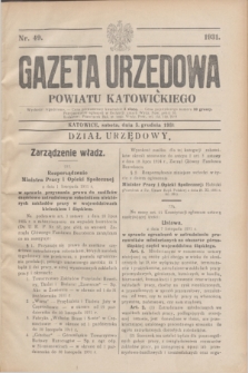 Gazeta Urzędowa Powiatu Katowickiego. 1931, nr 49 (5 grudnia)