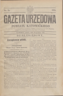 Gazeta Urzędowa Powiatu Katowickiego. 1931, nr 51 (19 grudnia)