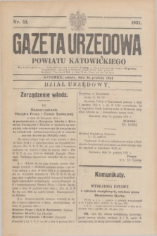 Gazeta Urzędowa Powiatu Katowickiego. 1931, nr 52 (24 grudnia)