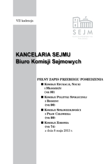 Pełny Zapis Przebiegu Posiedzenia Komisji Zdrowia (Nr 74) z dnia 8 maja 2013 r.