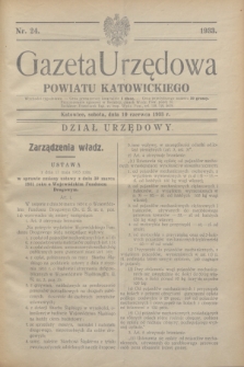 Gazeta Urzędowa Powiatu Katowickiego. 1933, nr 24 (10 czerwca)