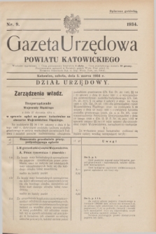 Gazeta Urzędowa Powiatu Katowickiego. 1934, nr 9 (3 marca)