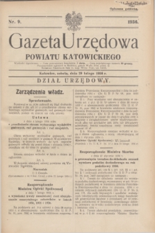 Gazeta Urzędowa Powiatu Katowickiego. 1936, nr 9 (29 lutego)