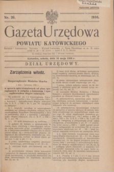 Gazeta Urzędowa Powiatu Katowickiego. 1936, nr 20 (16 maja)