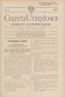 Gazeta Urzędowa Powiatu Katowickiego. 1937, nr 3 (23 stycznia)