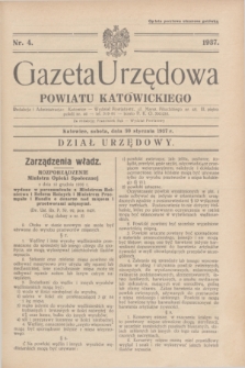 Gazeta Urzędowa Powiatu Katowickiego. 1937, nr 4 (30 stycznia)