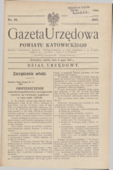Gazeta Urzędowa Powiatu Katowickiego. 1937, nr 18 (8 maja)