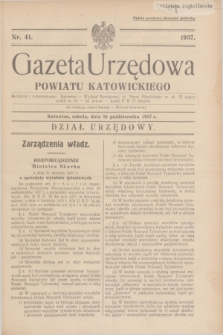 Gazeta Urzędowa Powiatu Katowickiego. 1937, nr 41 (16 października)
