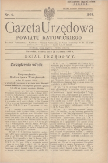 Gazeta Urzędowa Powiatu Katowickiego. 1939, nr 4 (28 stycznia)