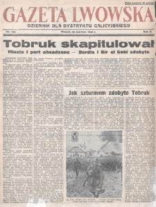 Gazeta Lwowska : dziennik dla Dystryktu Galicyjskiego. 1942, nr 144