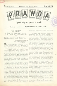 Prawda : tygodnik polityczny, społeczny i literacki. 1912, nr 11