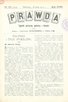 Prawda : tygodnik polityczny, społeczny i literacki. 1912, nr 20
