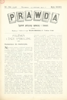 Prawda : tygodnik polityczny, społeczny i literacki. 1912, nr 24