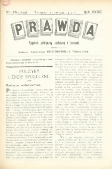Prawda : tygodnik polityczny, społeczny i literacki. 1912, nr 25