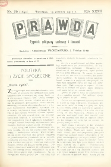 Prawda : tygodnik polityczny, społeczny i literacki. 1912, nr 26