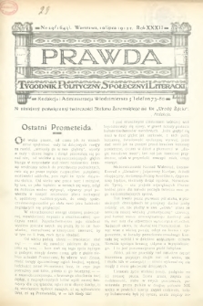 Prawda : tygodnik polityczny, społeczny i literacki. 1912, nr 29