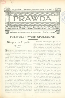 Prawda : tygodnik polityczny, społeczny i literacki. 1912, nr 35
