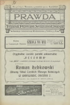Prawda : tygodnik polityczny, społeczny i literacki. 1912, nr 37