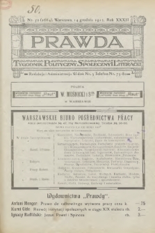 Prawda : tygodnik polityczny, społeczny i literacki. 1912, nr 50