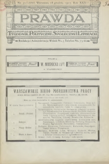 Prawda : tygodnik polityczny, społeczny i literacki. 1912, nr 52